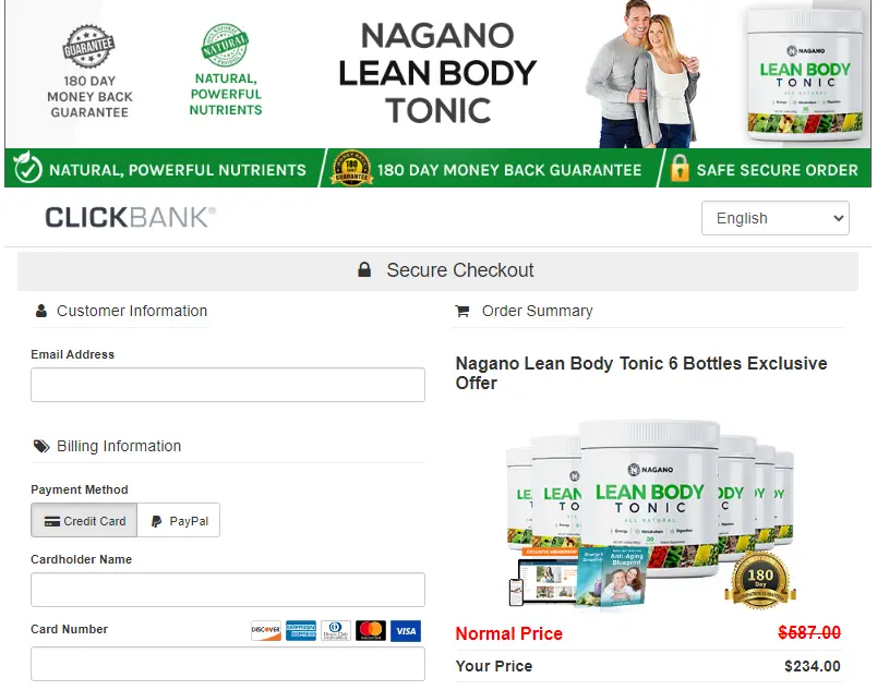 Nagano Lean Body Tonic order